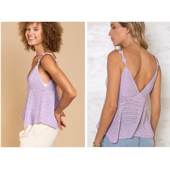 New with Tags Pol Cropped Crochet Stretchy Babydoll Top SZ Small - Picture 4 of 11
